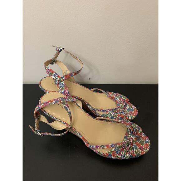 Tommy Hilfiger wedge shoes floral strappy wedges womens 10 M - Picture 5 of 5